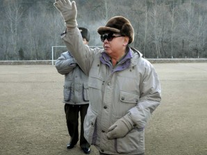 This undated picture, released from North Korea's official Korean Central News Agency on December 14, 2011 shows North Korean leader Kim Jong-Il inspecting a firing drill of the Korean People's Army Unit 966 at undisclosed place in North Korea. North Korean state media confirmed on Monday that Kim died on December 17 at 8:30 am. He was 69. AFP PHOTO / KCNA VIA KNS