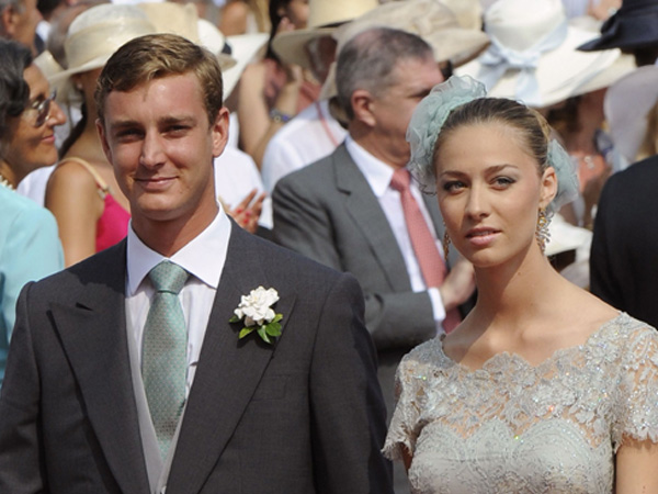 A file picture shows Prince Pierre Casiraghi arriving with girlfriend 