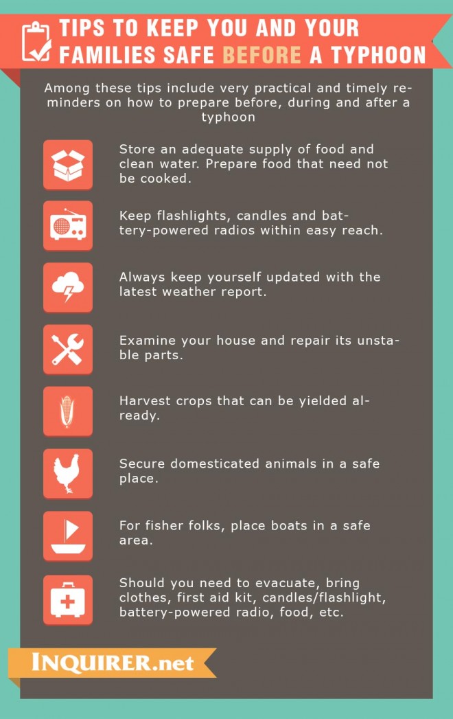 Tips to keep you and your families safe before a typhoon