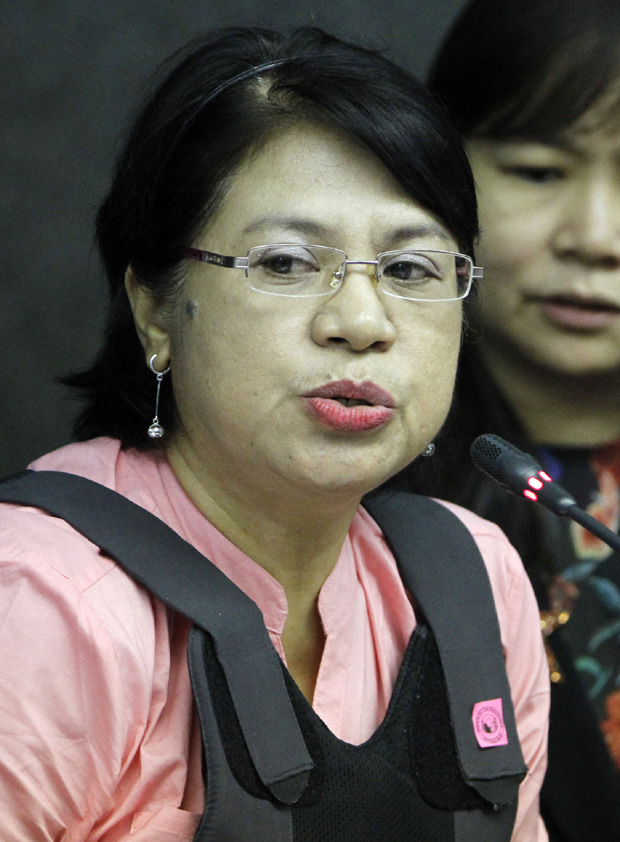Whistleblower Marina Sula during a Senate Blue Ribbon commitee hearing. INQUIRER File Photo/RAFFY LERMA