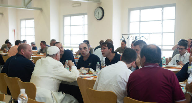pope francis cafeteria