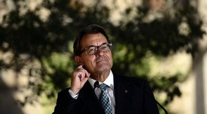 Catalonia's regional president Artur Mas gestures during a press conference at the Generalitat Palace in Barcelona, Spain, Friday, Sept. 19, 2014. A day after Scotland rejected breaking away from Britain, the regional parliament in Spain's Catalonia is expected to grant its leader the power to call a secession referendum that the central government in Madrid says would be illegal. AP