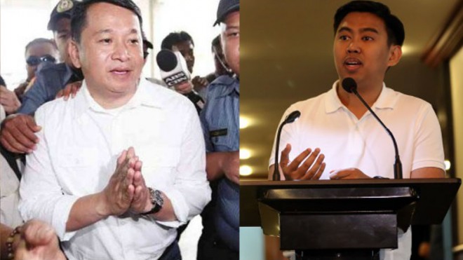 Vice Mayor Romulo “Kid” Peña and Makati Mayor Junjun Binay. FILE PHOTOS