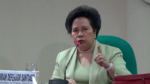 Senator Miriam Defensor Santiago on Thursday questioned the authority of President Benigno Aquino III and the Moro Islamic Liberation Front to negotiate peace and the creation of a substate. IMAGE BY RYAN LEAGOGO/INQUIRER.NET