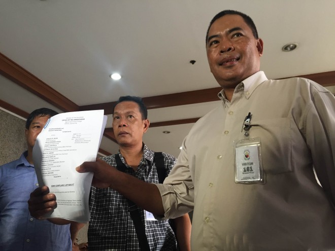 Radio commentators Wilson Geronimo and Modesto Montano filed a plunder complaint against former Antique governor Exequiel Javier and his son incumbent Congressman Paolo Javier. Photo by Marc Jayson Cayabyab/INQUIRER.net 