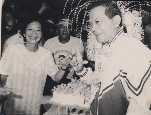 Edsa Personalities Aquino and Doy Laurel
