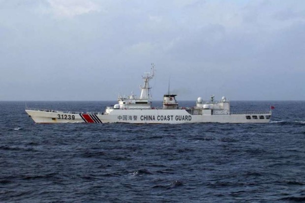 A Chinese Coast Guard boat near the disputed Senkaku/Diaoyu islands in the East China Sea. PHOTO: AFP