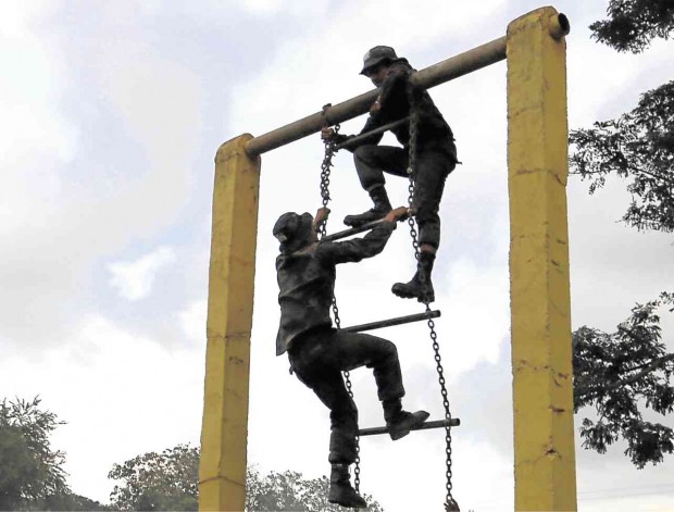 MEMBERS of the Special Action Force (SAF) take part in training programs at the SAF training grounds in Fort Sto. Domingo in  Sta. Rosa, Laguna province. RAFFY LERMA 