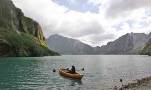 THE CRATER-LAKE of Mt. Pinatubo, formed after the volcano’s eruptions in 1991, continues to attract adventure-seekers who want to see how nature changed Central Luzon’s landscape. EDWIN BACASMAS