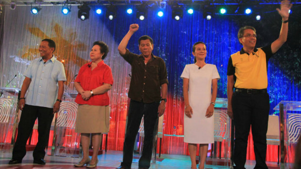 Five candidates, one stage, one elections for the future of 100 million Filipinos.  Photo by Inquirer Volunteer Gail Mejia | University of Pangasinan