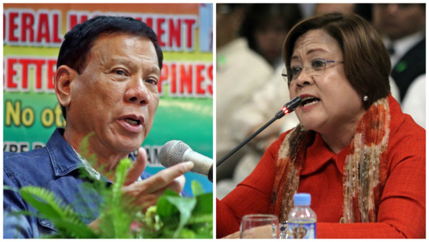 President Rodrigo Duterte and Senator Leila de Lima. CEBU DAILY NEWS AND INQUIRER FILE PHOTOS