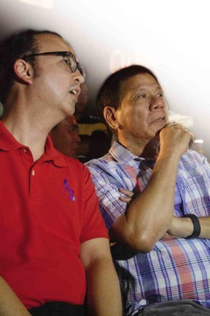President Rodrigo Duterte and Senator Allan Peter Cayetano (FILE PHOTO BY GERMELINA LACORTE/INQUIRER MINDANAO)