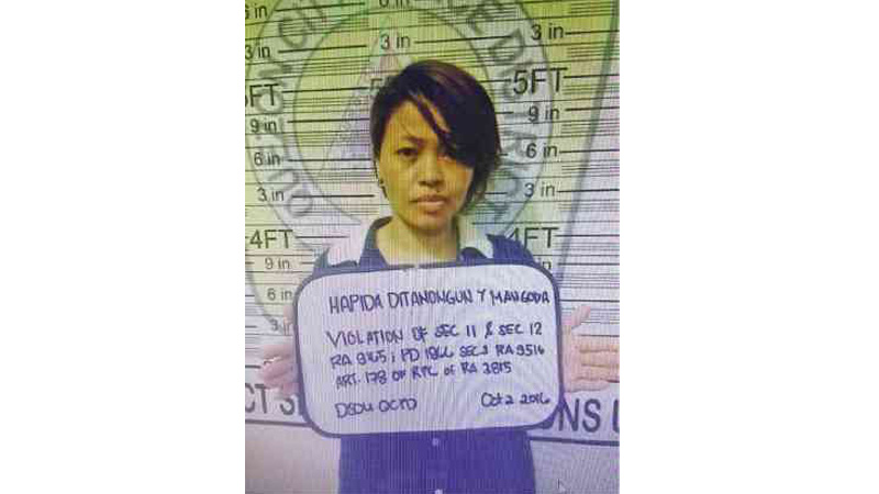 The QCPD says Ditanongun—known among her drug buyers as ‘Madam’—had protectors within its ranks. —QCPD PHOTO