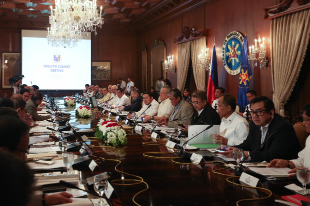 President Rodrigo Roa Duterte presides over the 12th Cabinet Meeting at the State Dining Room in Malacañang on February 7, 2017. SIMEON CELI JR./Presidential Photo