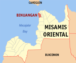 Binuangan, Misamis Oriental (Wikipedia map)