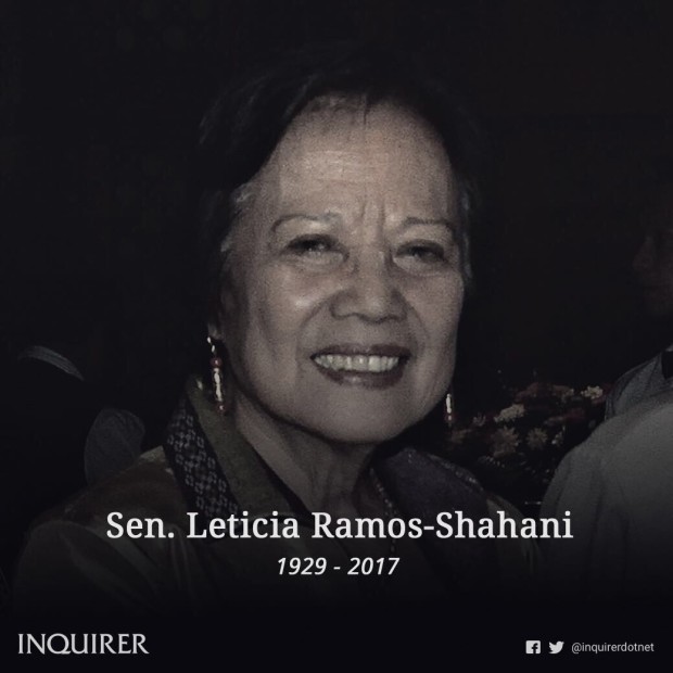 Senators pay tribute to Leticia Ramos-Shahani - Inquirer.net