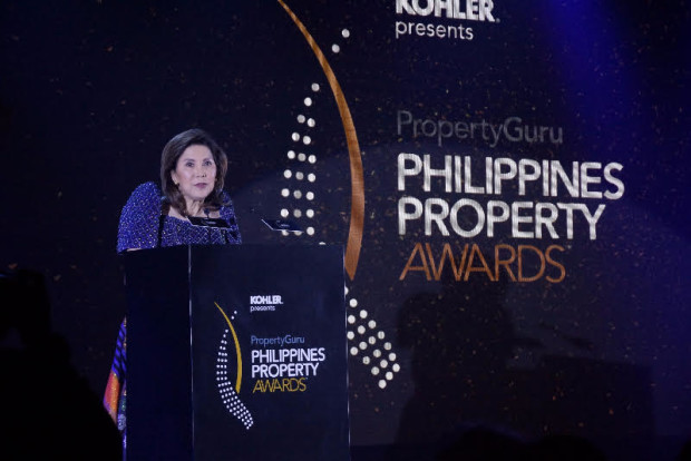 Tourism Secretary Wanda Tulfo-Teo calls on real estate developers to become advocates of a sustainable, inclusive, and climate-resilient Philippine tourism industry, during the Property Guru Philippines Property Awards 2017 held on May 4, 2017, at the Fairmont Makati.  (Photo released by the Department of Tourism)