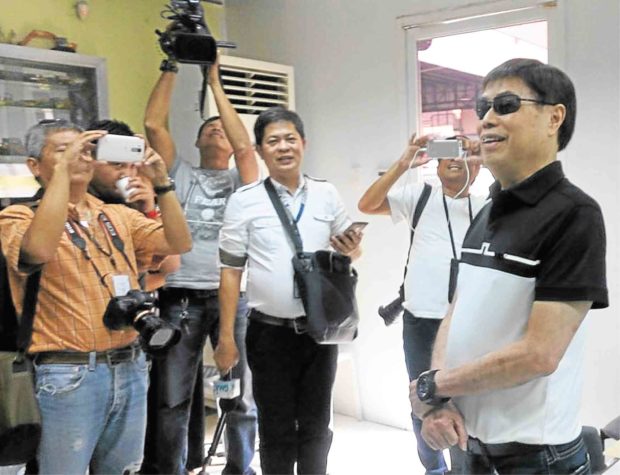 Businessman Peter Lim during a short press conference at his office in Hilton Motors in Mandaue City. Although he appears to be calm, he admits he fears for his life after being linked to the drug trade. —ADOR VINCENT MAYOL