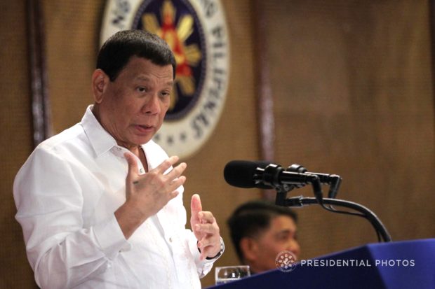 President Rodrigo Roa Duterte, in his speech during the 'merienda' he hosted for the rebel returnees at the Malacañan Palace on February 21, 2018, assures the surrenderees government support for them to be reintegrated back to the society. ACE MORANDANTE/PRESIDENTIAL PHOTO