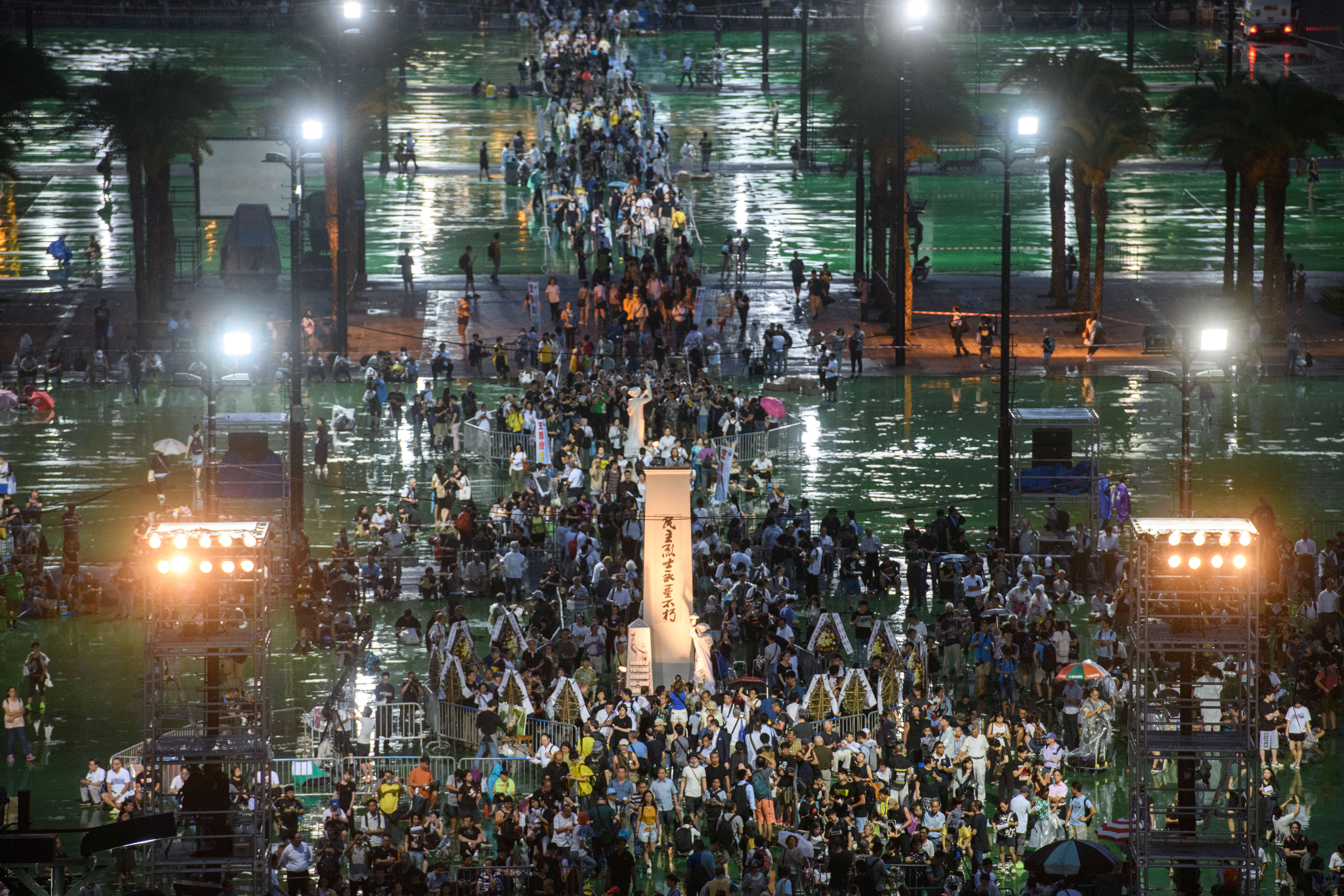 Crowds gather for Hong Kong Tiananmen vigil