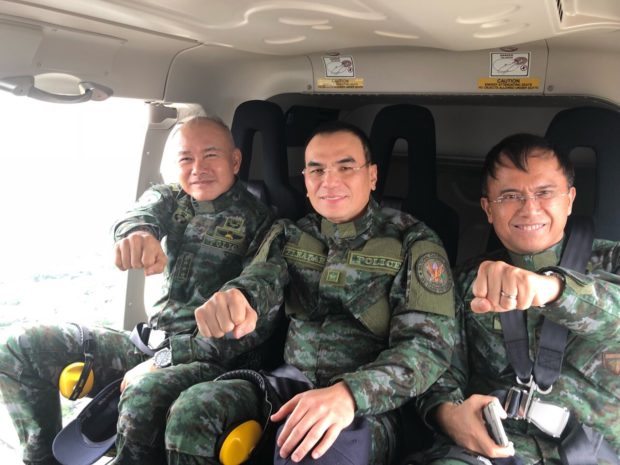 LOOK: Albayalde, other PNP top brass conduct aerial inspection, visit Marikina