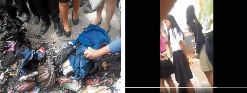 Netizens rage over video of school exec torching students’ bags