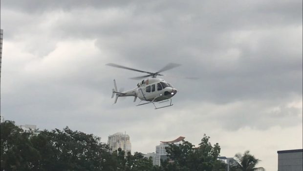Chopper knocks down LED screen at PNP headquarters
