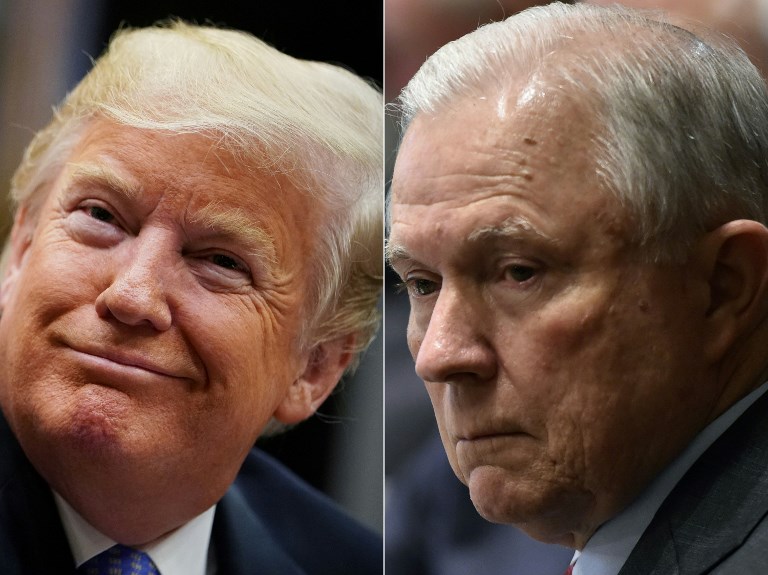 Sessions bites back as Trump says impeachment would sink economy
