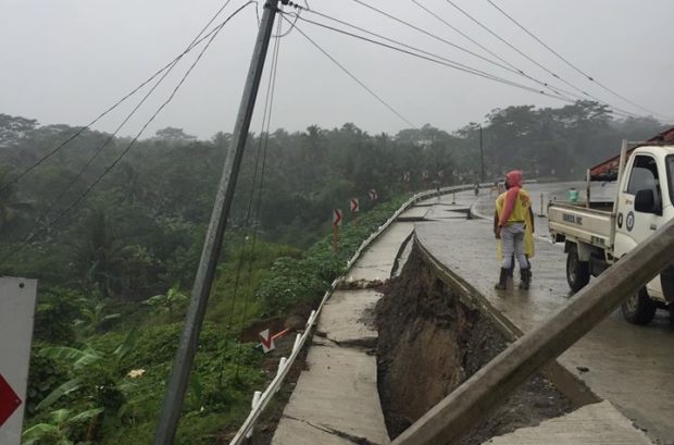 Landslide Damages Portion Of Davao Butuan Road In Compostela Valley