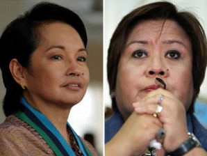 Pampanga Representative Gloria Macapagal Arroyo and Justice Secretary Leila de Lima. AFP/Philippine Daily Inquirer File Photos