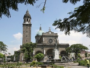The Manila cathedral. Mayor Joseph Estrada has set a one-kilometer radius liquor-free zone from Manila Cathedral on Jan. 16, where Pope Francis will hold a Mass. INQUIRER FILE INQUIRER FILE PHOTO
