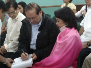 Former President and now Pampanga  Representative Gloria Macapagal-Arroyo with husband Atty. Mike Arroyo. TETCH TORRES/INQUIRER.net
