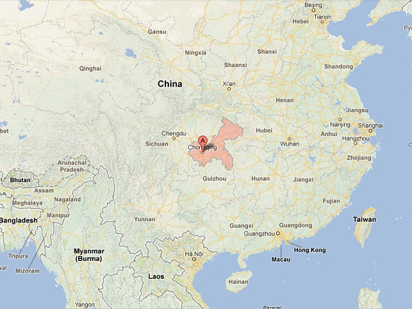 Map of Chongqing in China