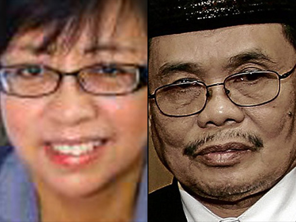 Chief government negotiator Miriam Coronel-Ferrer and MILF chief negotiator Mohagher Iqbal. CONTRIBUTED PHOTO/www.opapp.gov.ph and INQUIRER FILE PHOTO