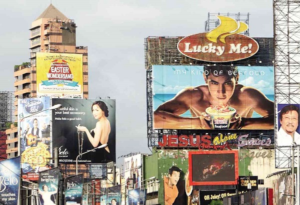 PHOTO: Metro Manila billboards. STORY: Senate probe on proliferation of billboards eyed
