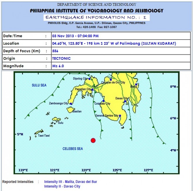 Magnitude-6 earthquake felt in parts of Mindanao—Phivolcs ...