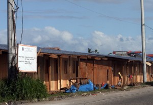 Bunkhouses constructed in Barangay (village) Sagkahan, Tacloban City, for the victims of Super Typhoon Yolanda.  INQUIRER FILE PHOTO