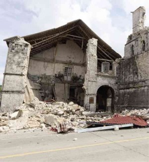BACLAYON Church in ruins after the  7.2-magnitude  quake that struck Bohol province last year TONEE DESPOJO/CEBU DAILY NEWS