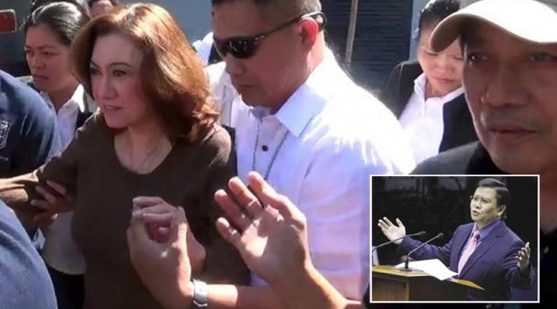 Ruby Tuason, as claimed by Sen. Jinggoy Estrada (inset) on Tuesday, is being fed by government agents with “fabricated” information to nail him down for plunder in connection with an alleged P10-billion pork barrel scam. FILE PHOTOS