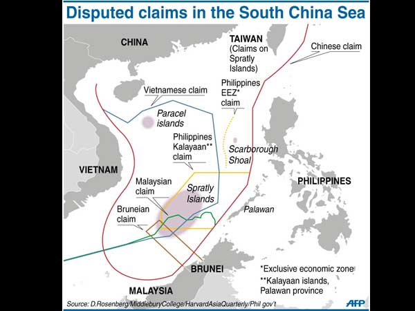 South China Sea disputed areas
