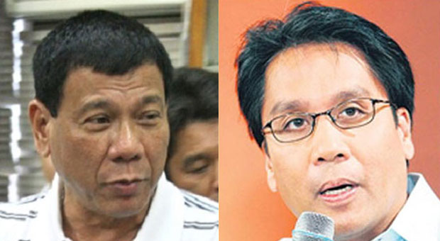 Mayor Rodrigo Duterte and Interior Secretary Manuel Roxas II INQUIRER FILE PHOTOS