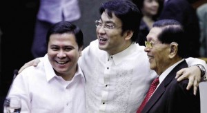 Senators Jinggoy Estrada, Bong Revilla and Juan Ponce Enrile.  INQUIRER FILE PHOTO