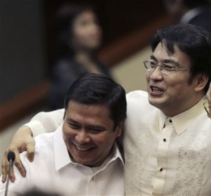 Senators Jose “Jinggoy” Estrada and Ramon “Bong” Revilla Jr.  AP FILE PHOTO