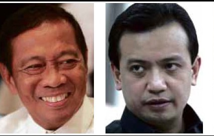 Vice President Jejomar Binay, Sen. Antonio Trillanes IV and Makati Mayor Jejomar Erwin Binay Jr.. INQUIRER FILE PHOTOS
