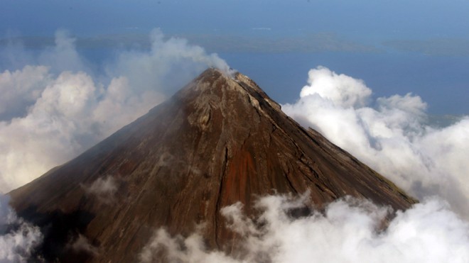 Mayon volcano. AP PHOTO/BULLIT MARQUEZ