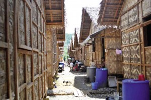 THE SO-CALLED transitional houses for survivors of Supertyphoon “Yolanda” are made of nipa and bamboo. While beneficiaries say these are better than leaky tents, the place where these were built is far  from where they earn a living. CONTRIBUTED PHOTOS  