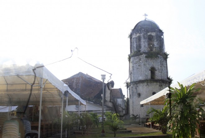Loay  church after  being heavily damaged by the October 15 earthquake that occured in the province 1 year ago. INQUIRER/ MARIANNE BERMUDEZ