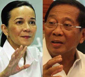 Sen. Grace Poe and  Vice President Jejomar Binay INQUIRER FILE PHOTOS