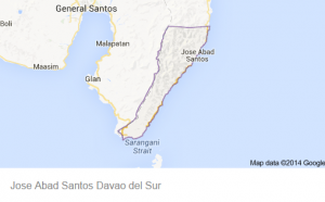 Jose abad santos davao map