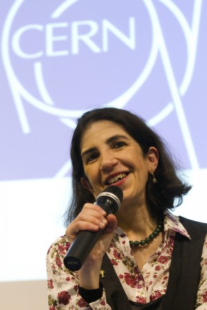The Dec. 13, 2011 file photo shows Professor Fabiola Gianotti as she informs to media about the Higgs search during a press conference at the European Particle Physics laboratory (CERN), in Geneva, Switzerland. Italian physicist has been selected by the CERN council on Tuesday, Nov. 4, 2014 as the Organization’s next Director-General. (AP Photo/Keystone, Salvatore Di Nolfi, file)